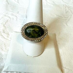 Sterling Silver Connemara Marble Ring Size 10